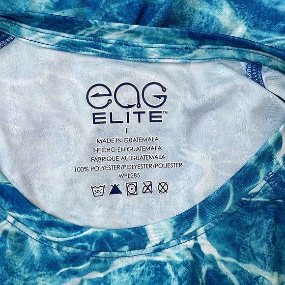 Mossy Oak Elements Aqua eag Elite Fishing Shirt Water Camo Size Large - Picture 6 of 6